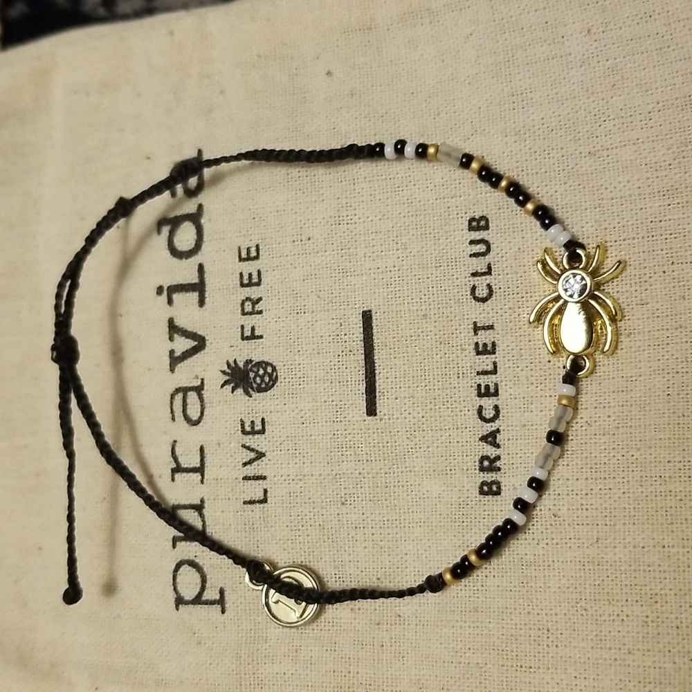 Pura Vida Spider Seed Bead Bracelet Gem